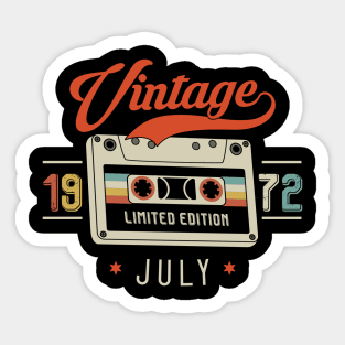 July 1972 - Limited Edition - Vintage Style Sticker